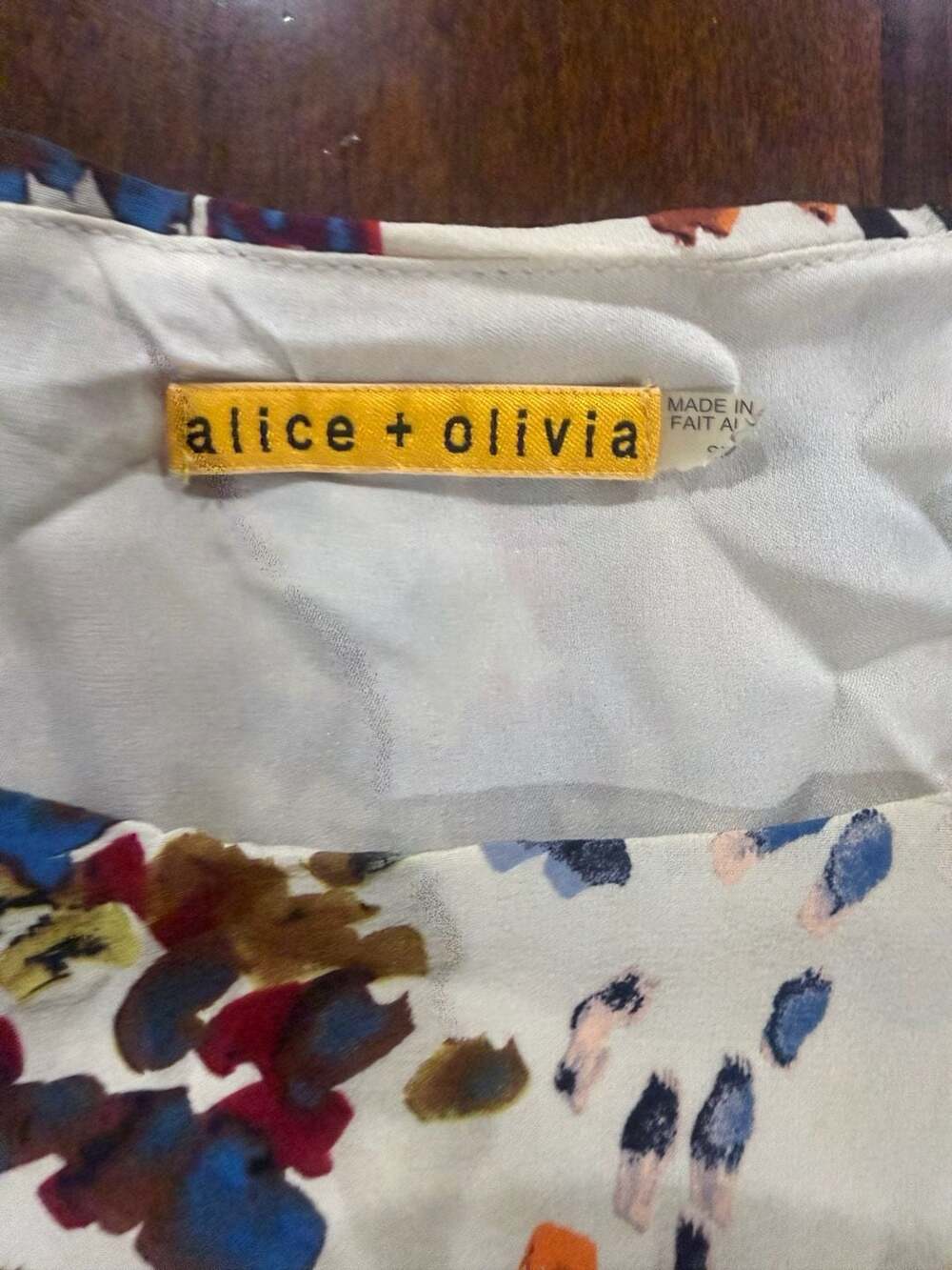 Alice + Olivia Butterfly Wrap Dress Painter Pallet Silk Mini Dress Med View 4